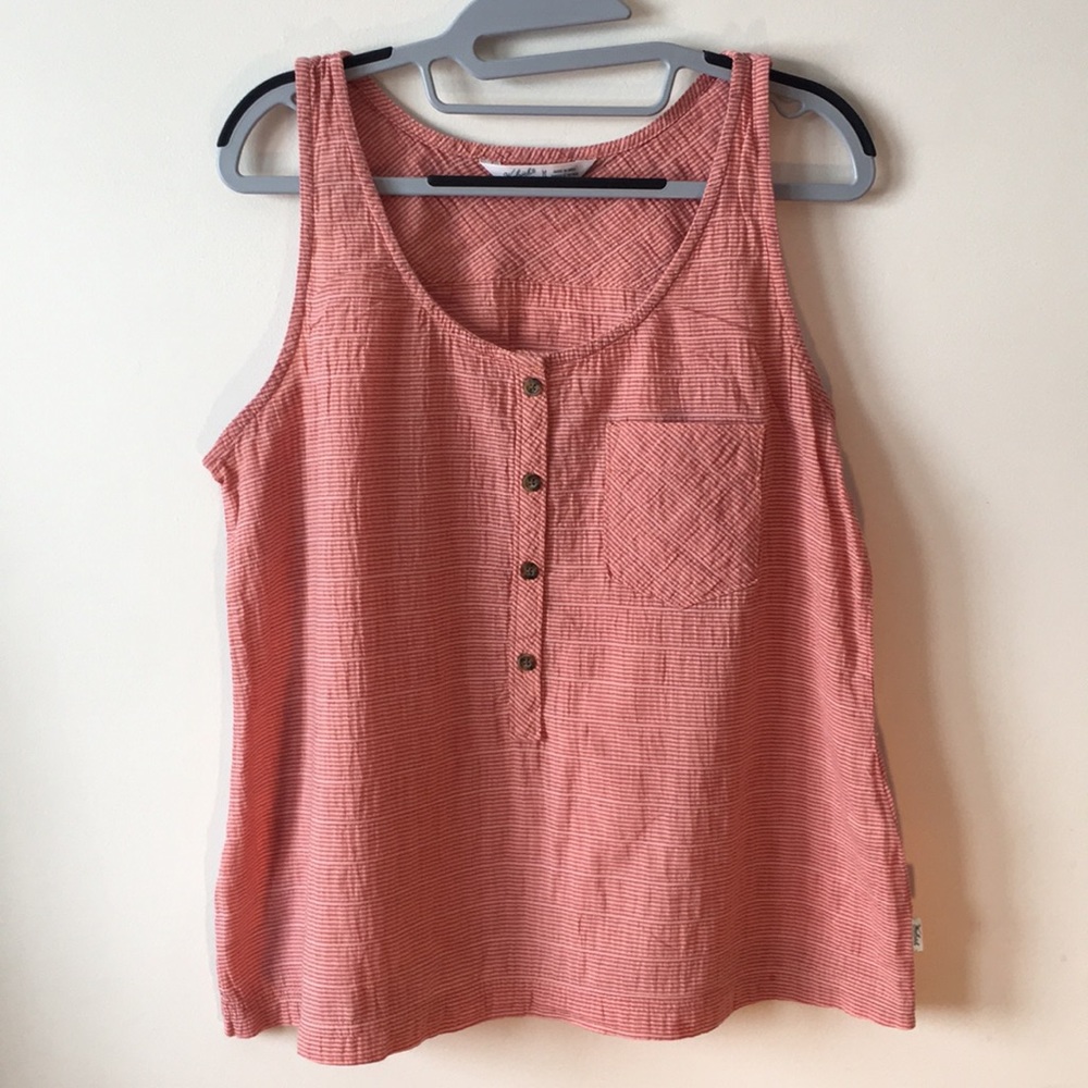 Wool rich coral crepe Sleeveless Top, M